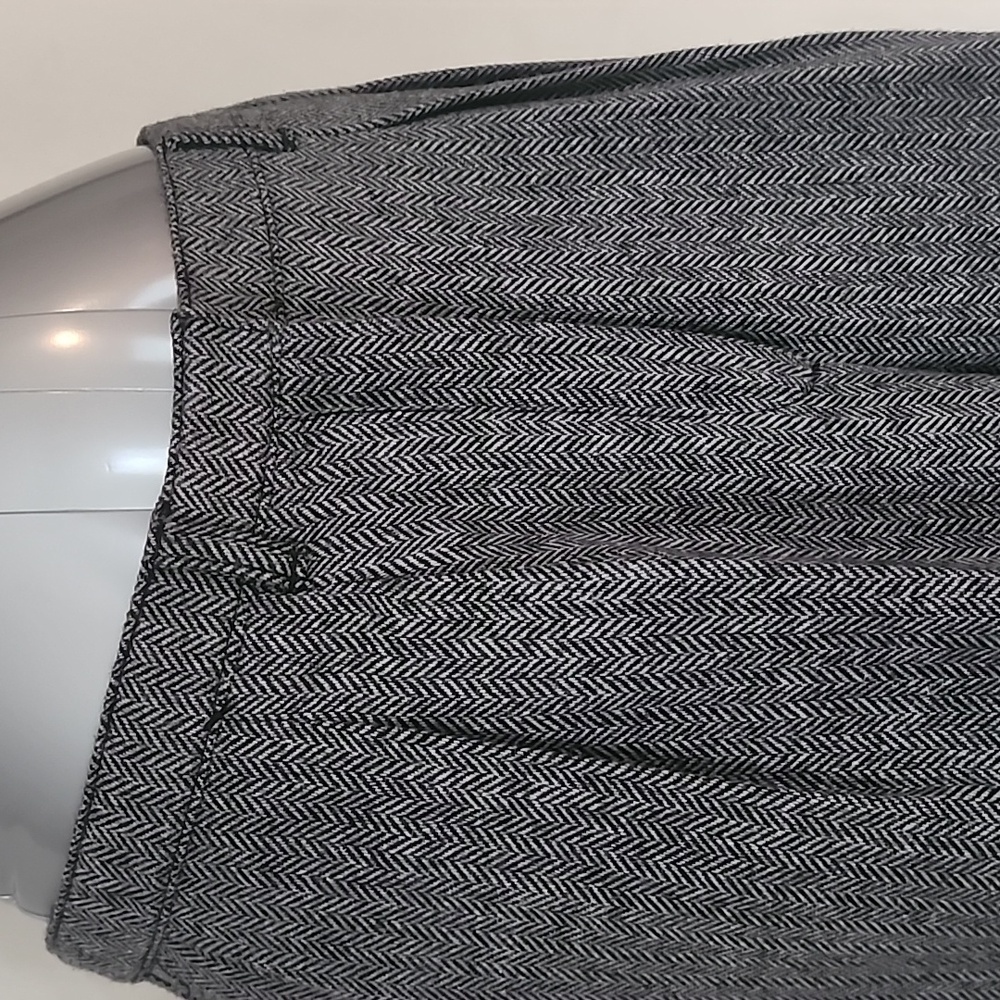 Mango Gray Wool Herringbone  Trousers